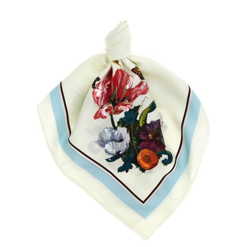 Maison Margiela White Silk Women's Scarf